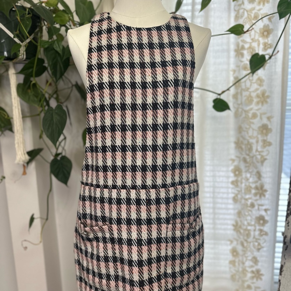 Chic Houndstooth Sleeveless Dress